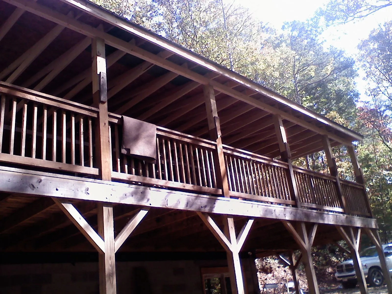 Timber framing under a new elevated porch and deck — Roof Leak Repair in Hazel Crest by Roofing Brothers